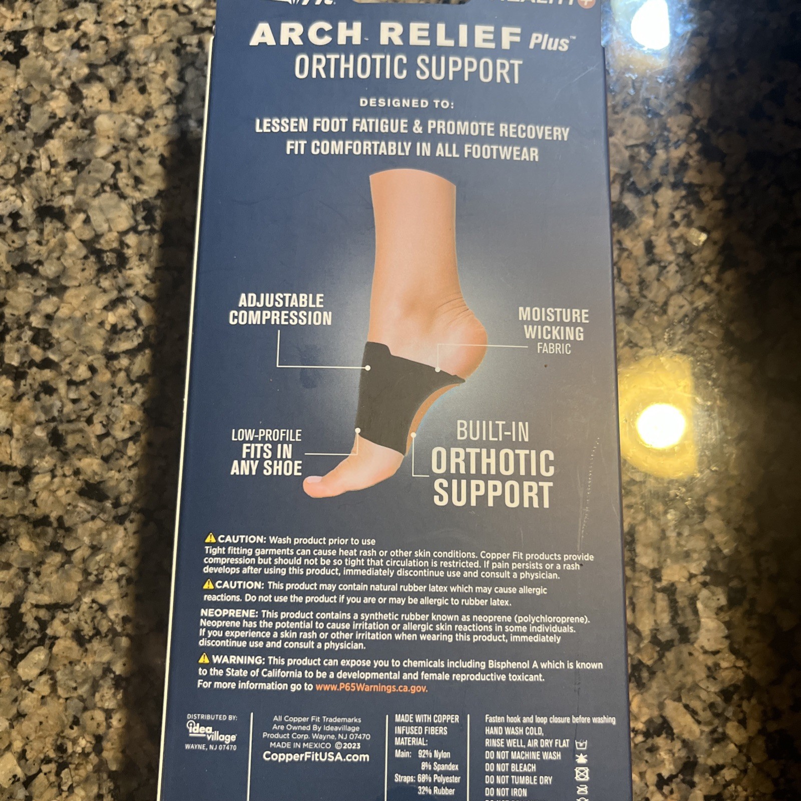 Copper Fit Health Arch Relief Plus w/Built-In Orthotic Support Adjust Compressio