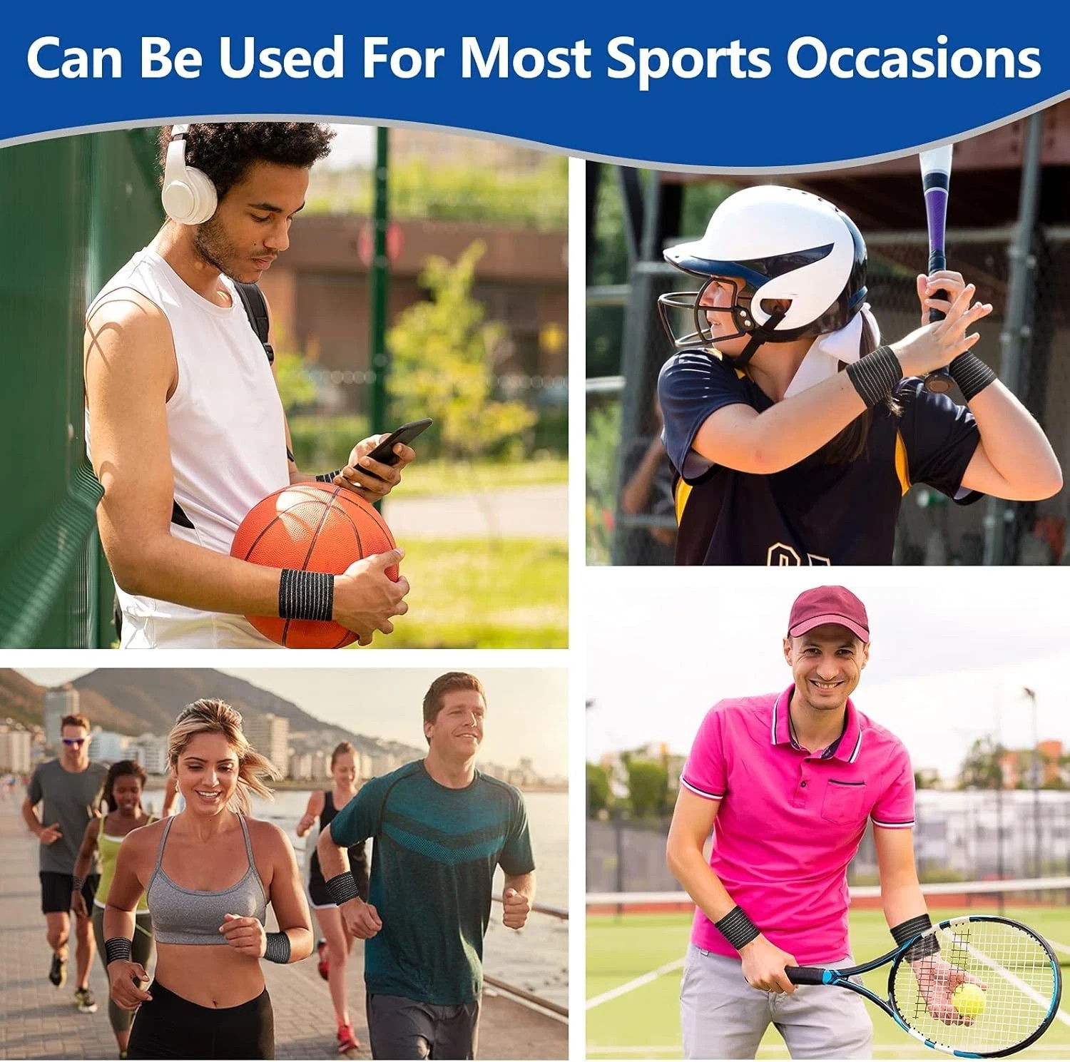 1PC Wrist Band Brace Compression Strap Tennis Gym Sports Support Wrap Adjustable