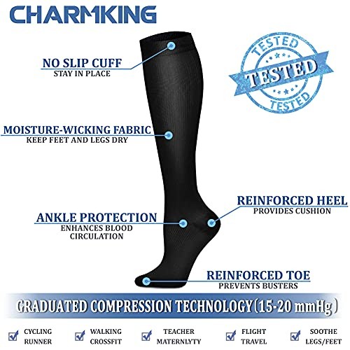 Compression Socks for Large-X-Large 02 Black/Black/Black/Black/Black/Black
