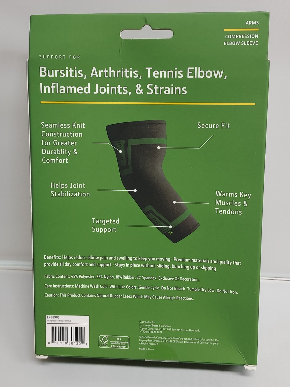 1pc John Deere Compression Elbow Sleeve Adult Fits Left or Right LP88905