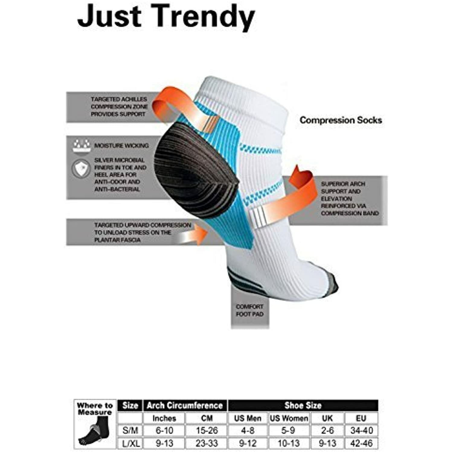 3 Pairs Sport Plantar Fasciitis Arch Support Low Cut Running Gym Compression