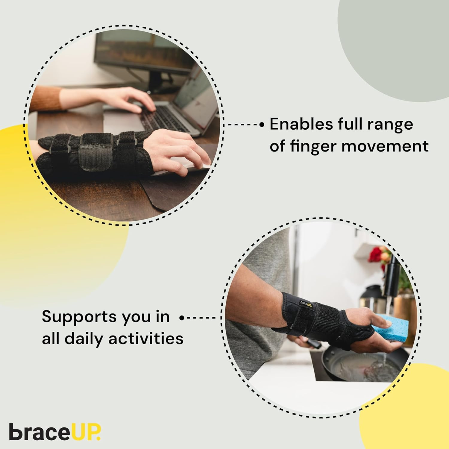 Carpal Tunnel Wrist Brace for Men and Women – Metal Wrist Splint for Hand and Wr