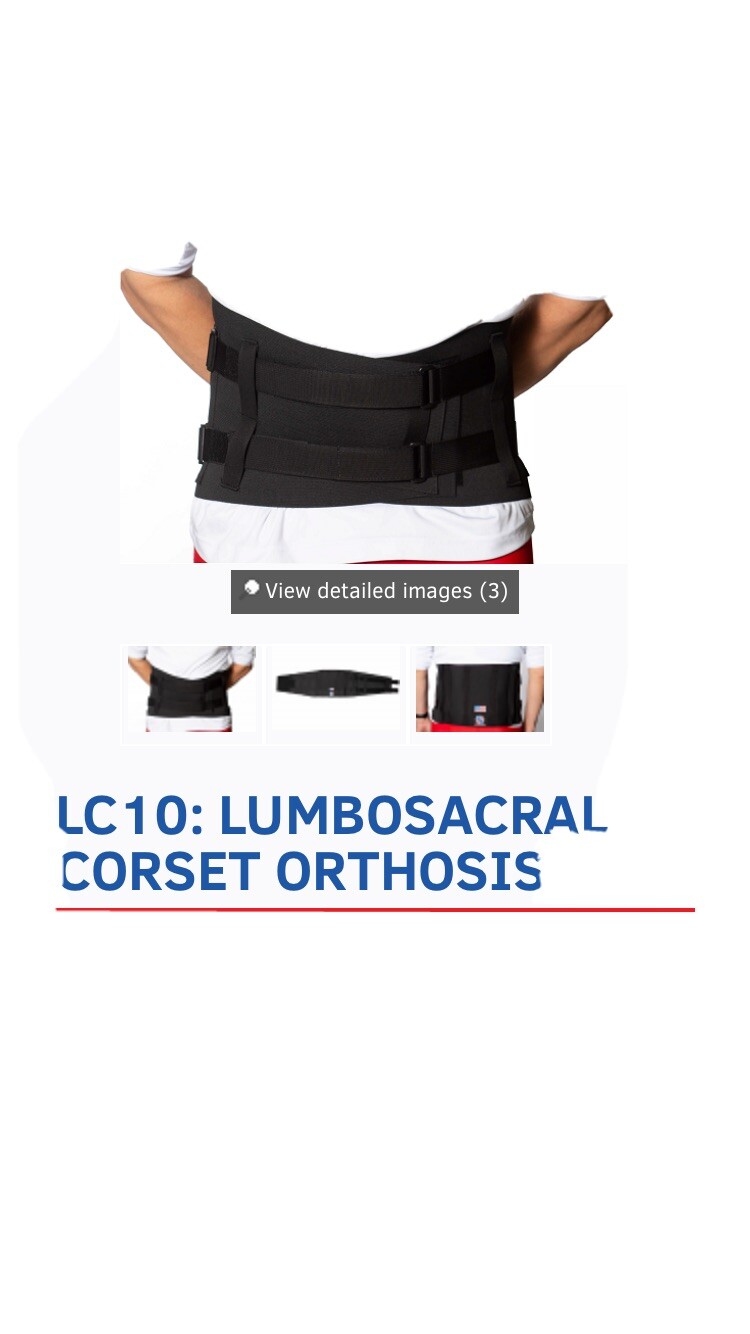 New Options Lumbar Back Brace Corset Size Large NEW