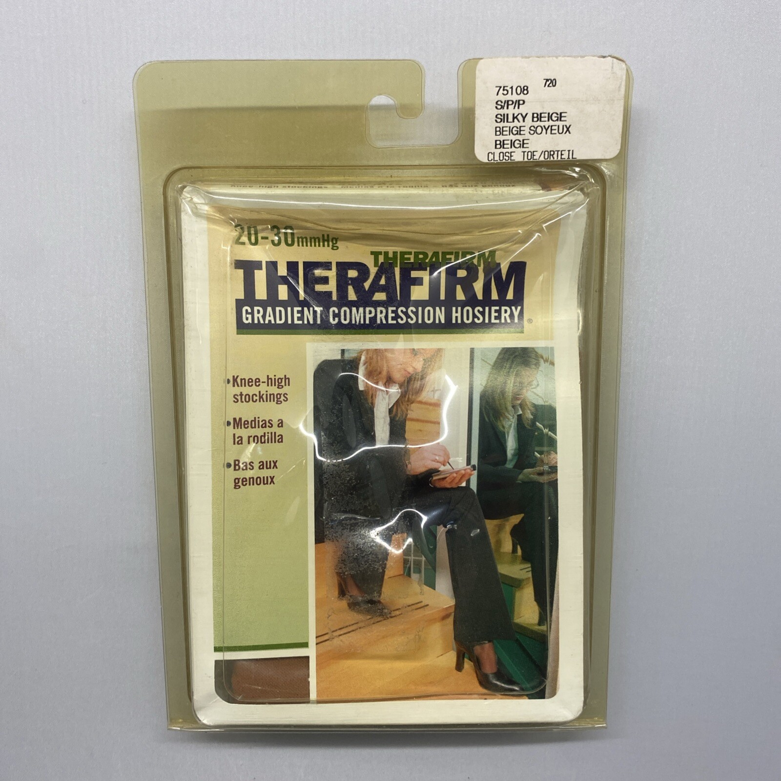 THERAFIRM GRADIENT COMPRESSION KNEE HIGH 20-30 mmHg SILKY BEIGE SMALL CT