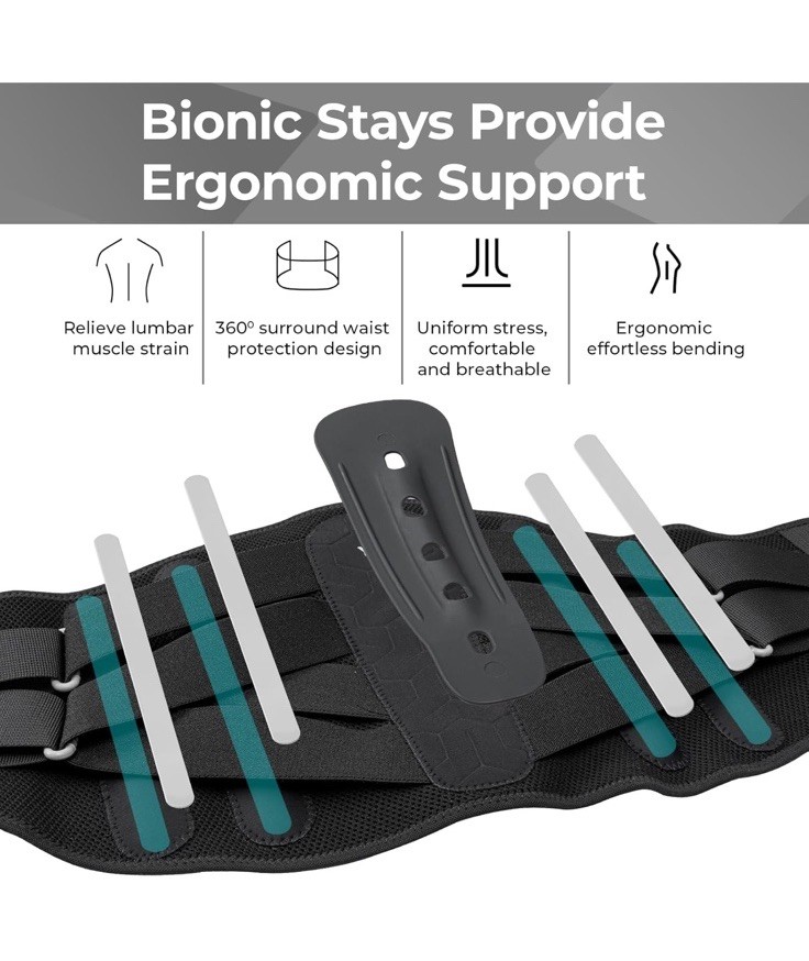 Back Brace for Lower Back Pain Size XXL Waist 51”-63” Yaha Black FAST SHIPPING