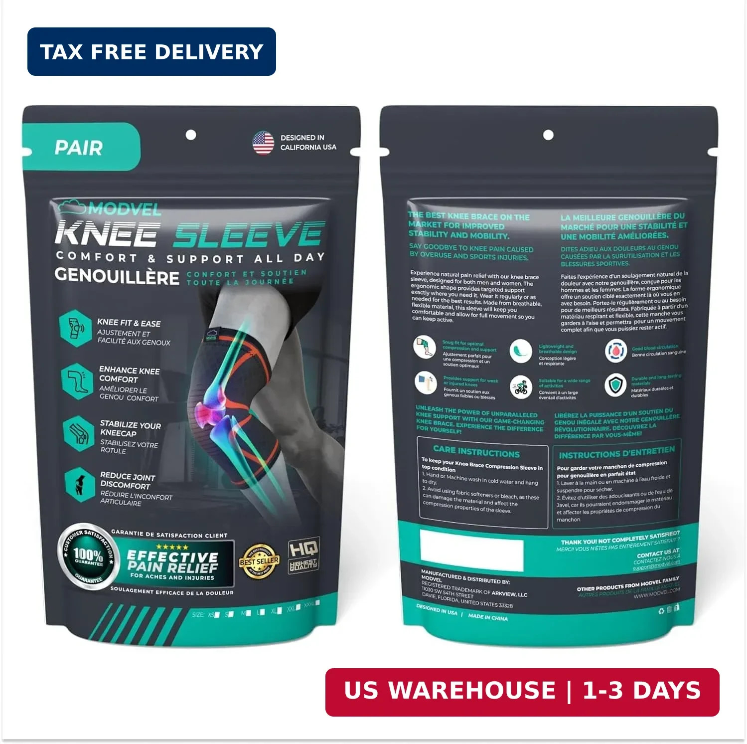 Knee Brace Compression Set 2pcs Running Sports Support