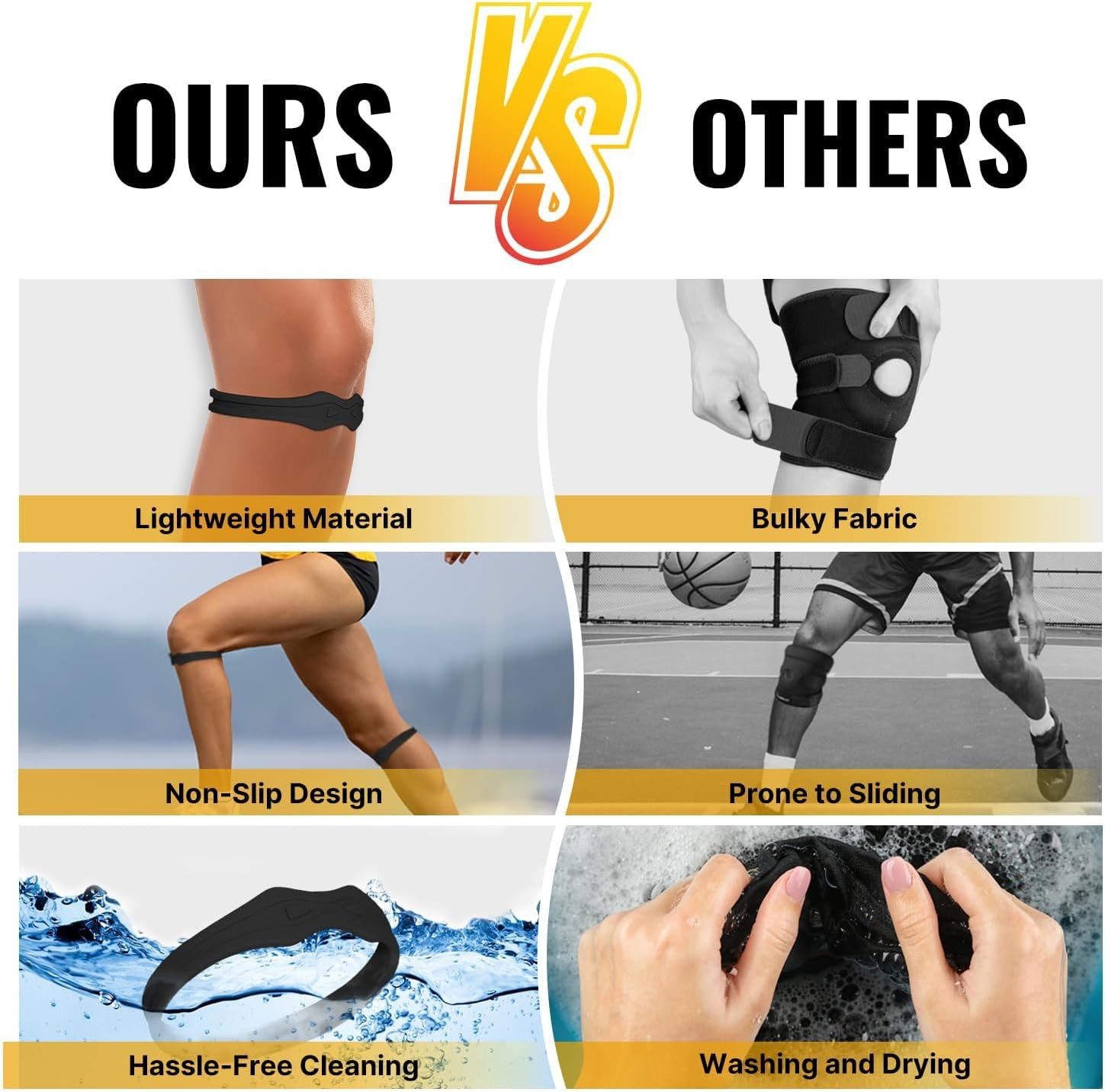Fitgeno Knee Strap Patella Support: Knee Band for Patellar Tendon Pain Relief –