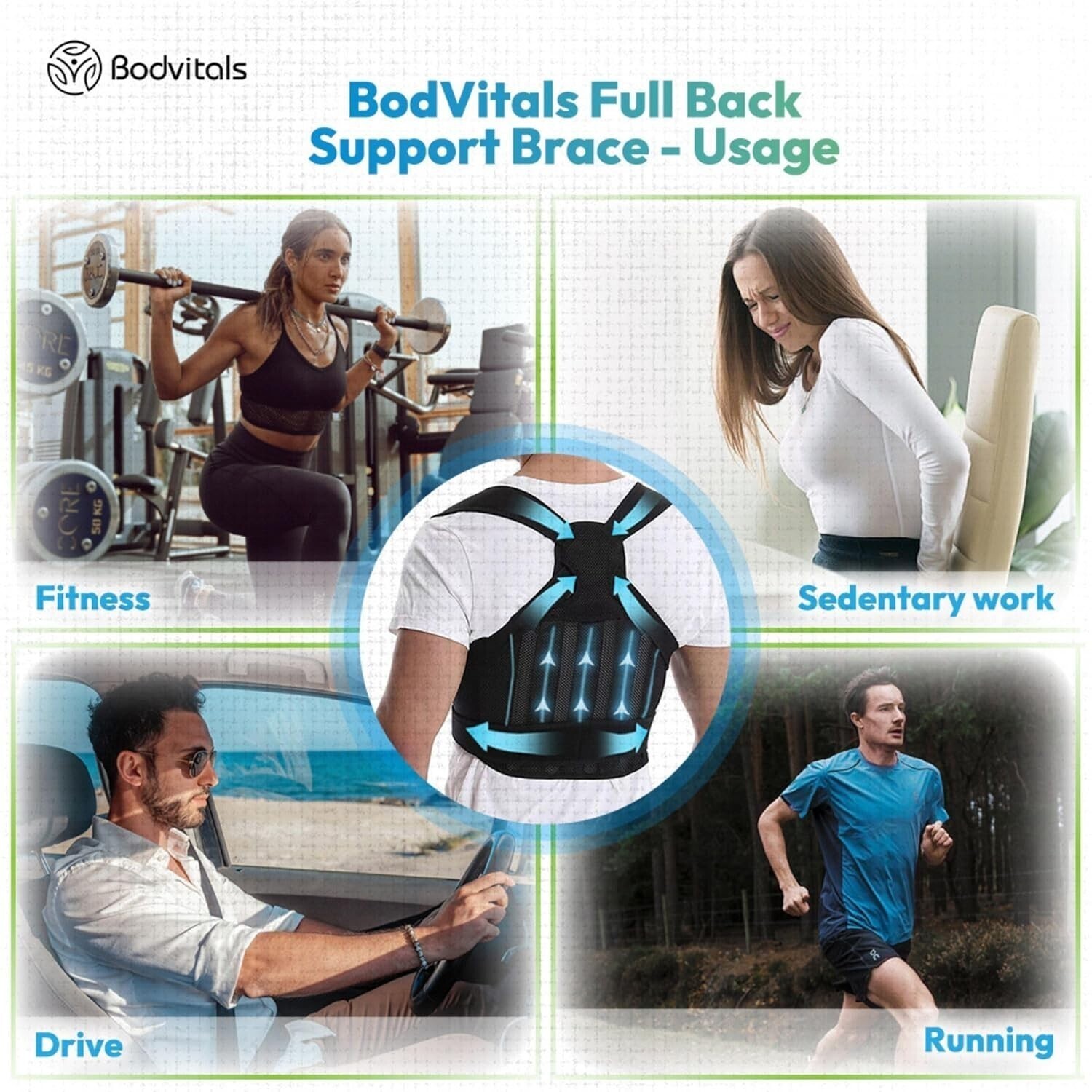 Back Brace Posture Corrector | Adjustable Back Corrector and Lightweight Back M