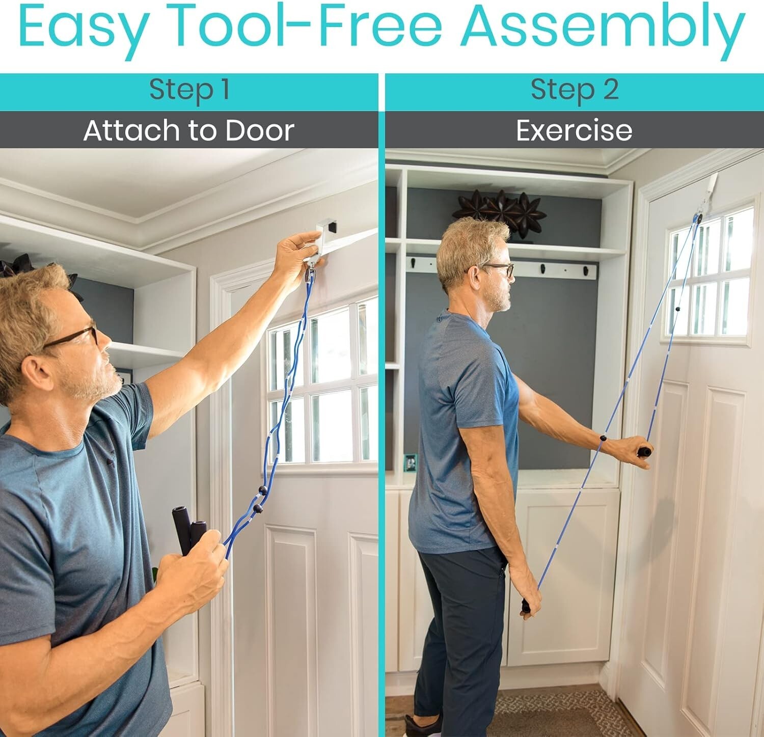 Effortless Shoulder Rehab Pulley with Measuring Rope – Ideal for Home Therapy