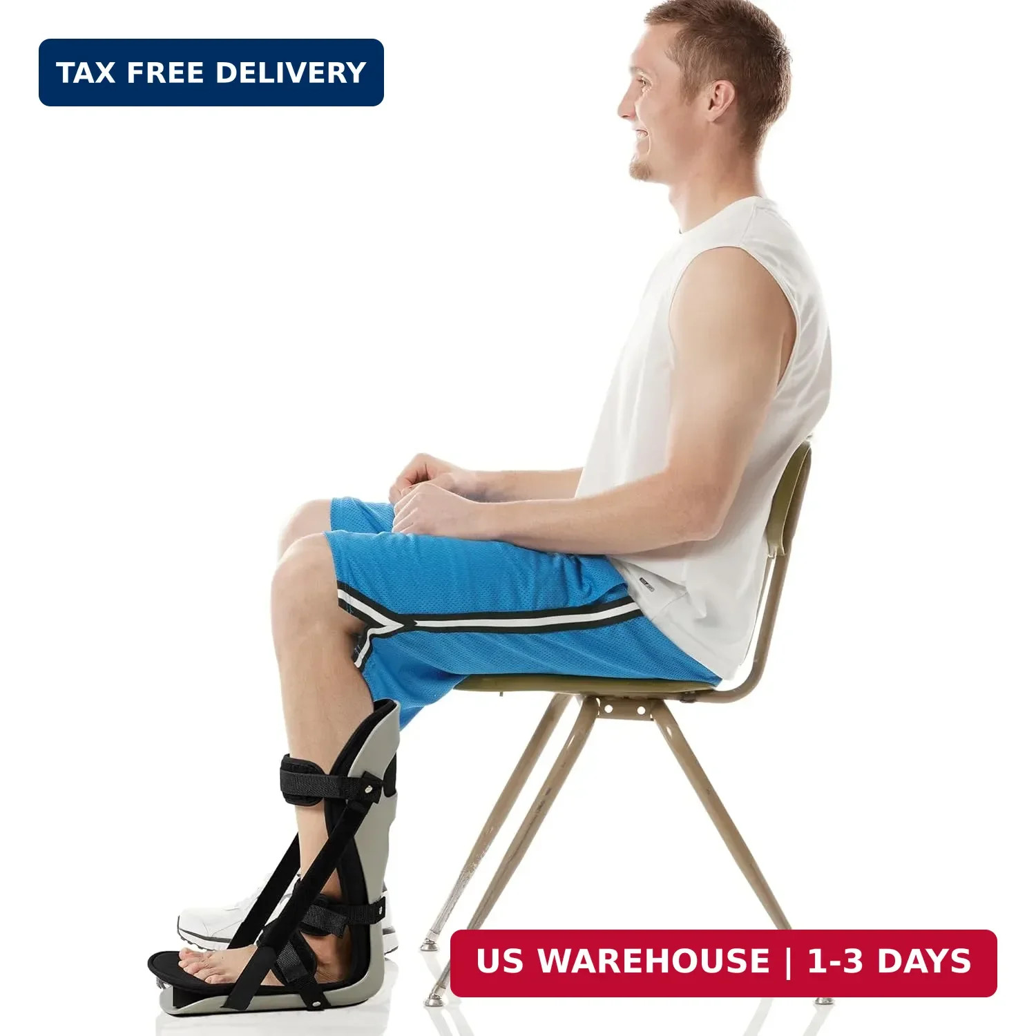 Plantar Fascitis Night Splint Adjustable Leg Support Brace for Fascia, Tendon an