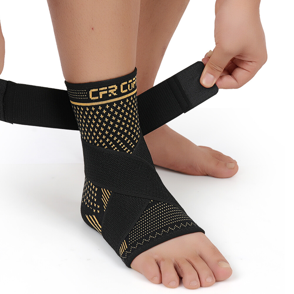 Copper Ankle Support Brace Stabilizer Compression Sleeve Socks Foot Pain Relief