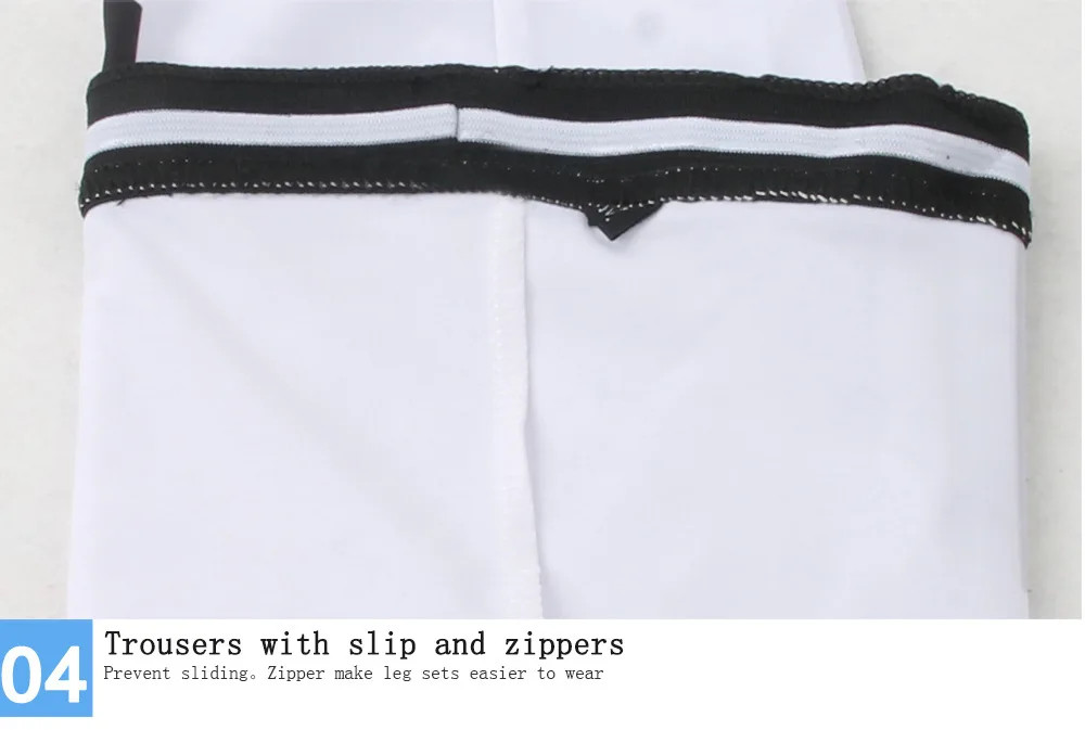 Black-White Women Men Bike Bicycle Cycling Leg Warmers Running Sleeve Su