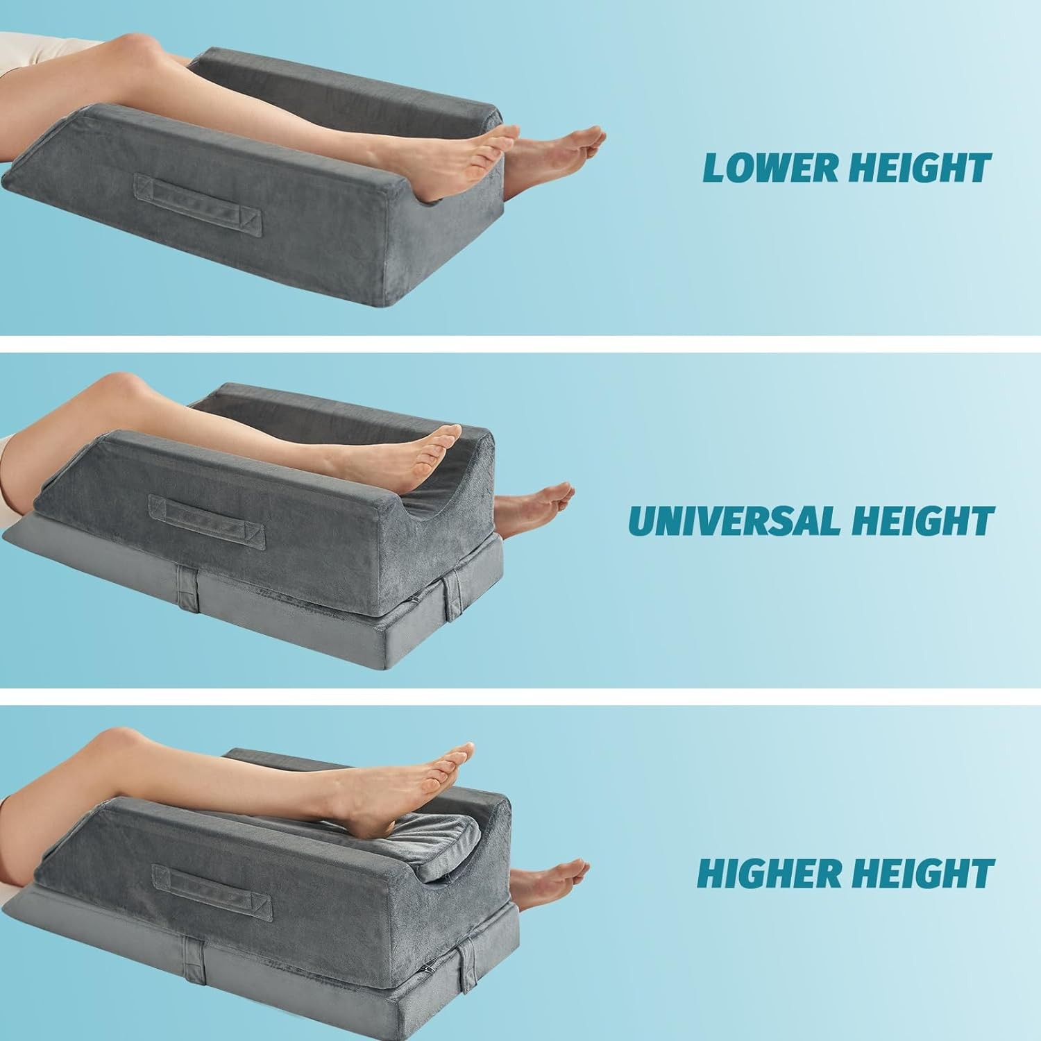 Memory Foam Leg Elevation Pillow – Post-Surgery, Knee and Ankle Injuries, Swe…