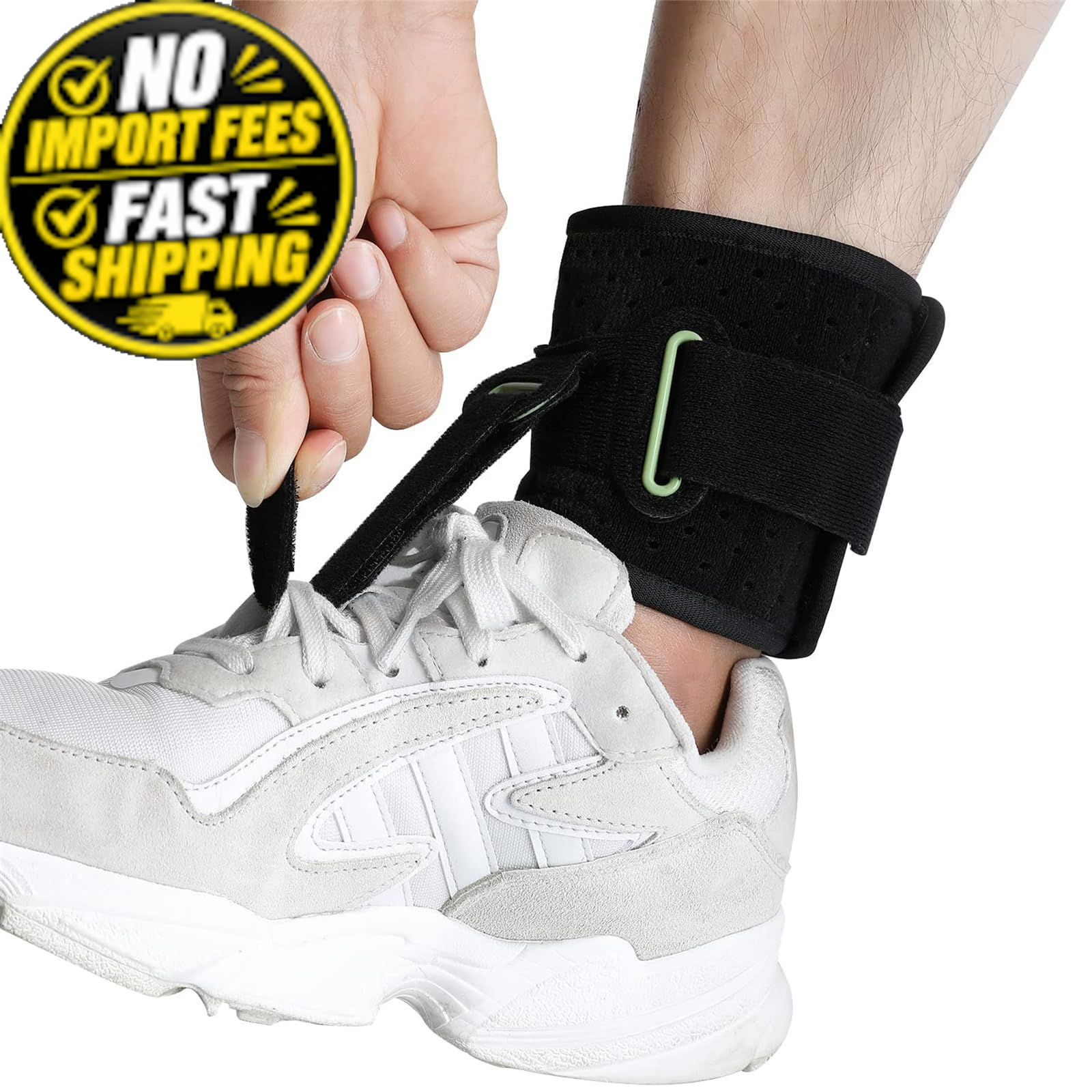 Adjustable Drop Foot Brace Up AFO 1 Count (Pack of 1), Black