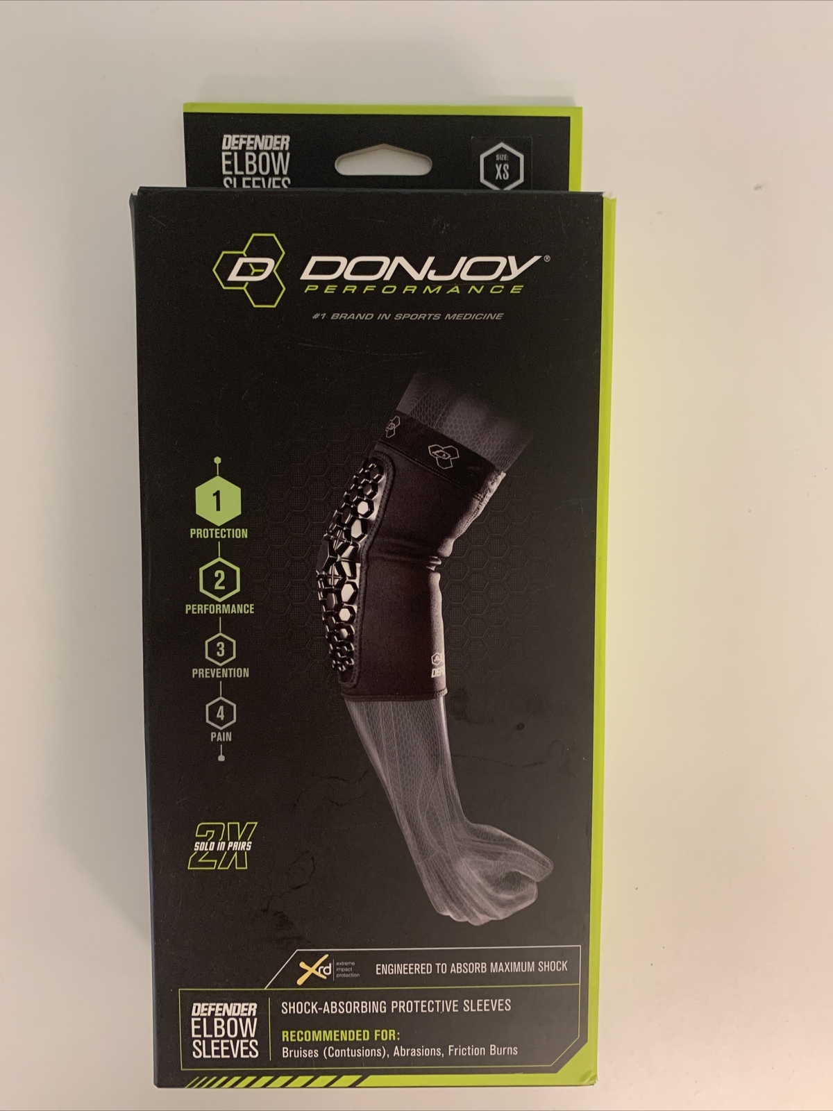 DonJoy Performance Defender Elbow Sleeves Pads – Shock Absorbing – (1 Pair) XS