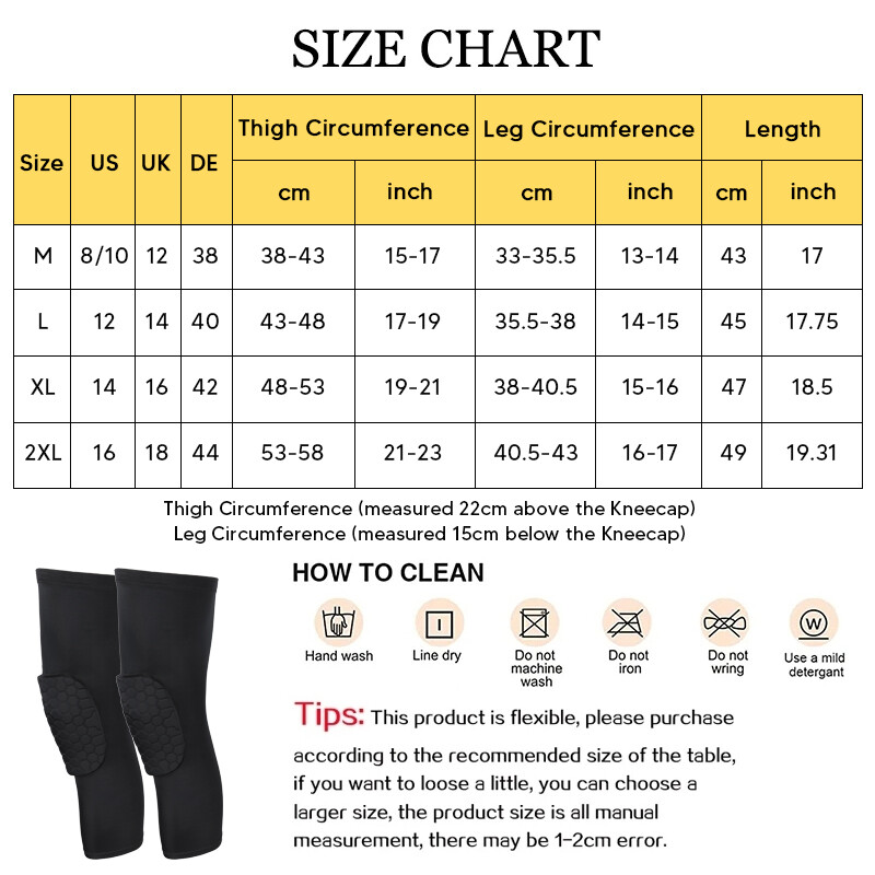Compression Sleeves Long Knee Pads Brace Support Protector Basketball Sports Gym