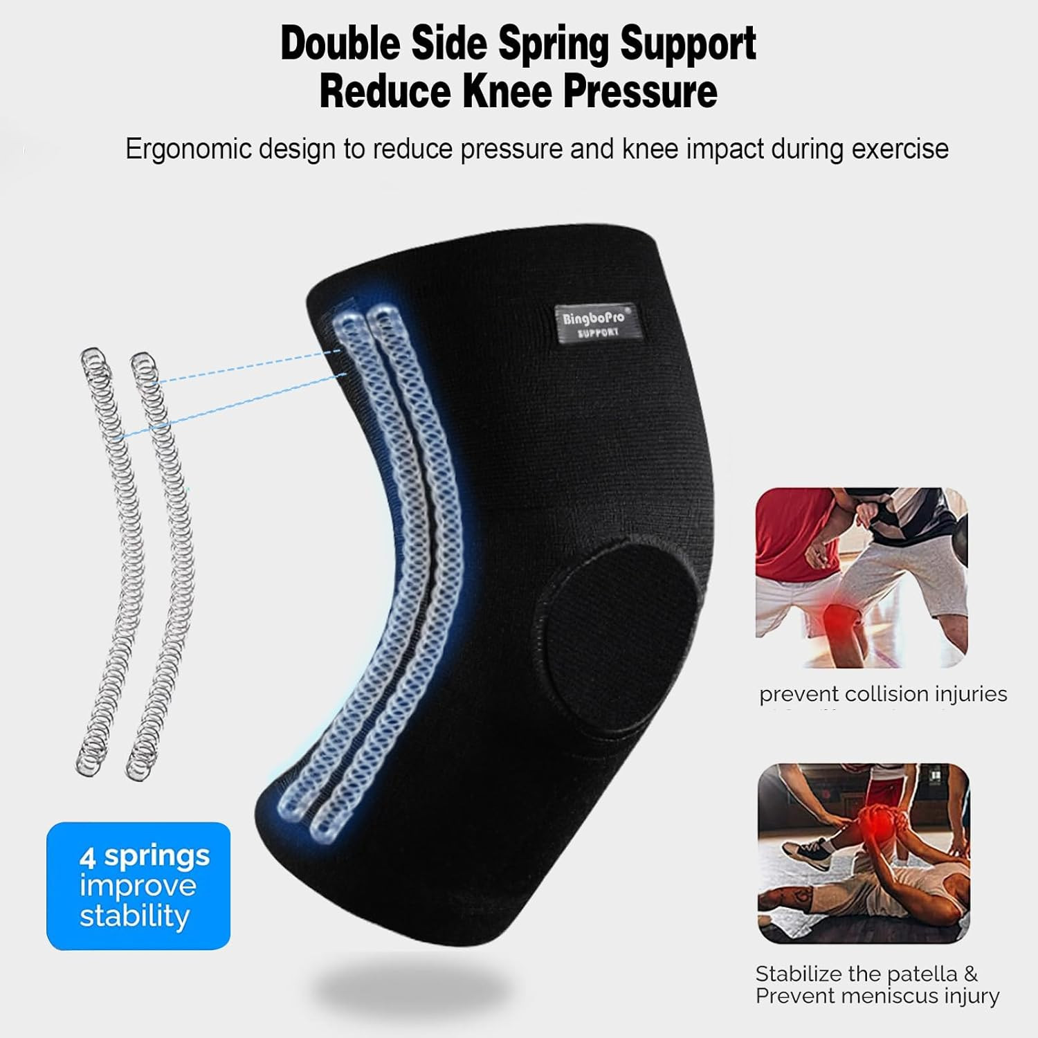 Professional Knee Brace with Stabilizer for Men Women,Compression Knee Sleeve Su
