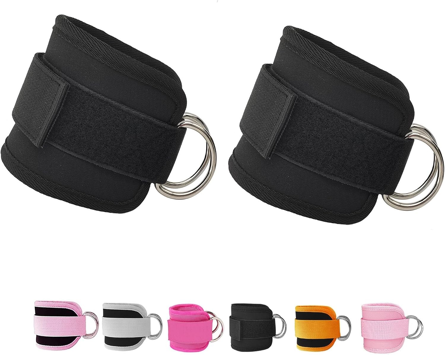 Fitness Ankle Straps for Cable Machines Pack Comfortable Adjustable Padded