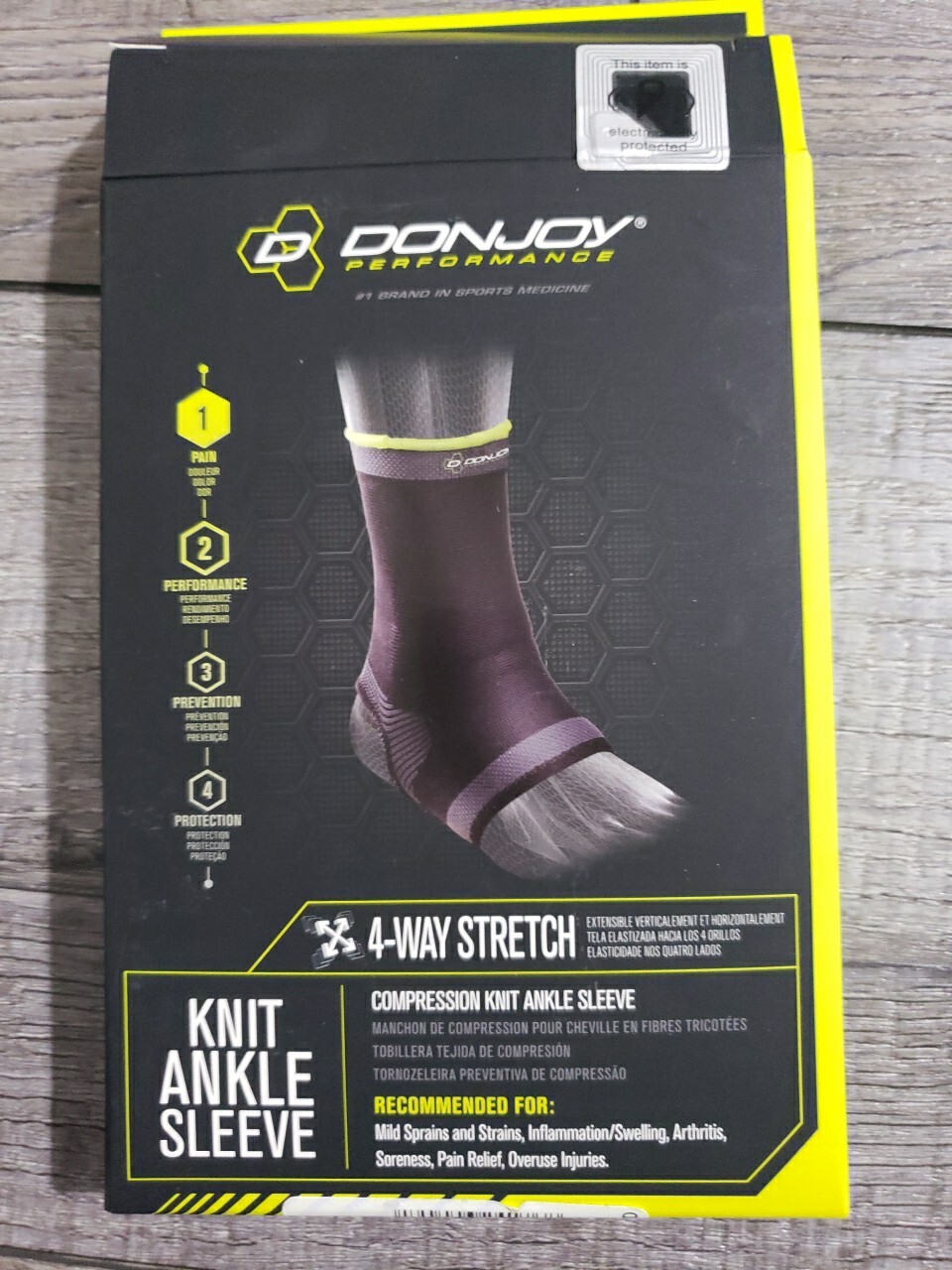 DonJoy Performance Knit Ankle Sleeve – Lightweight and Low-Profile, Sz M