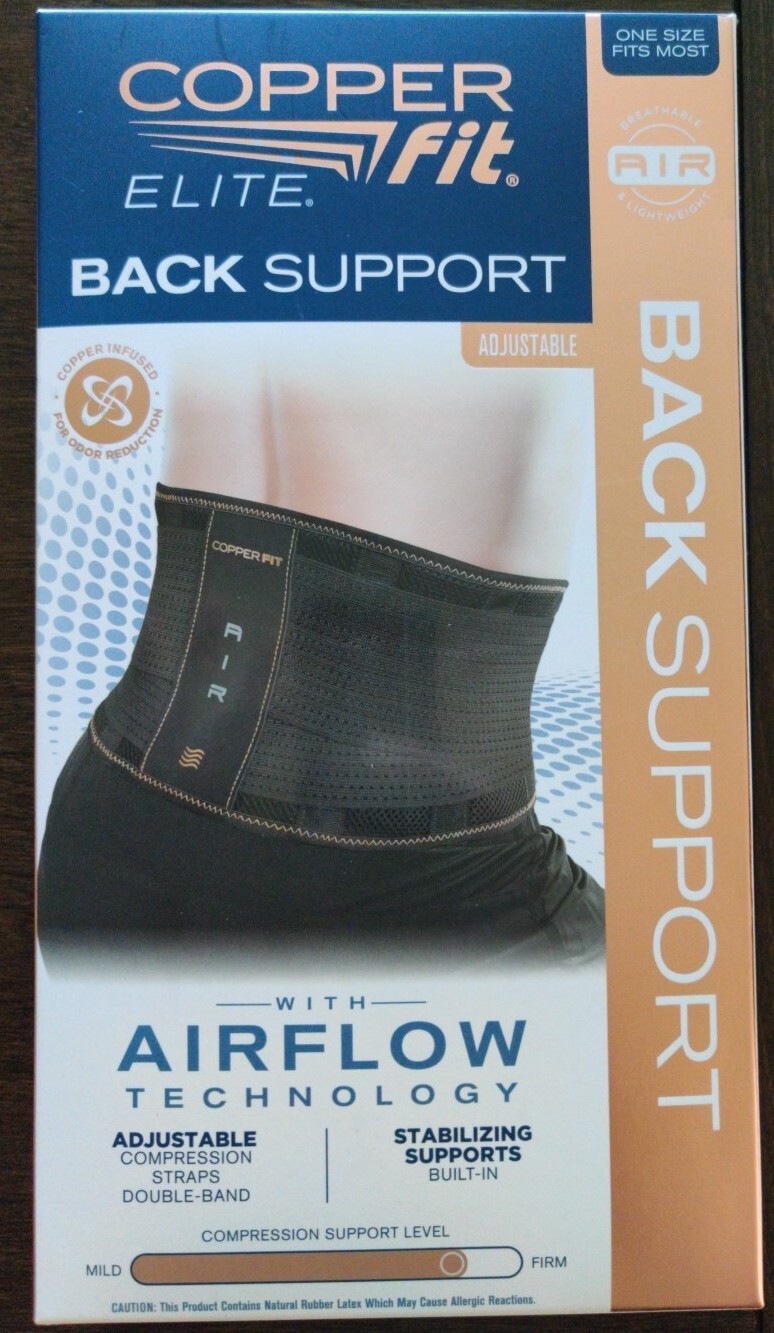 Copper Fit Elite Back Support AirFlow Adjustable Compression Double-Band 30-50″