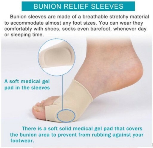 7PCS Bunion Sleeves Hallux Valgus Corrector Alignment Toe Separator Metatarsal S