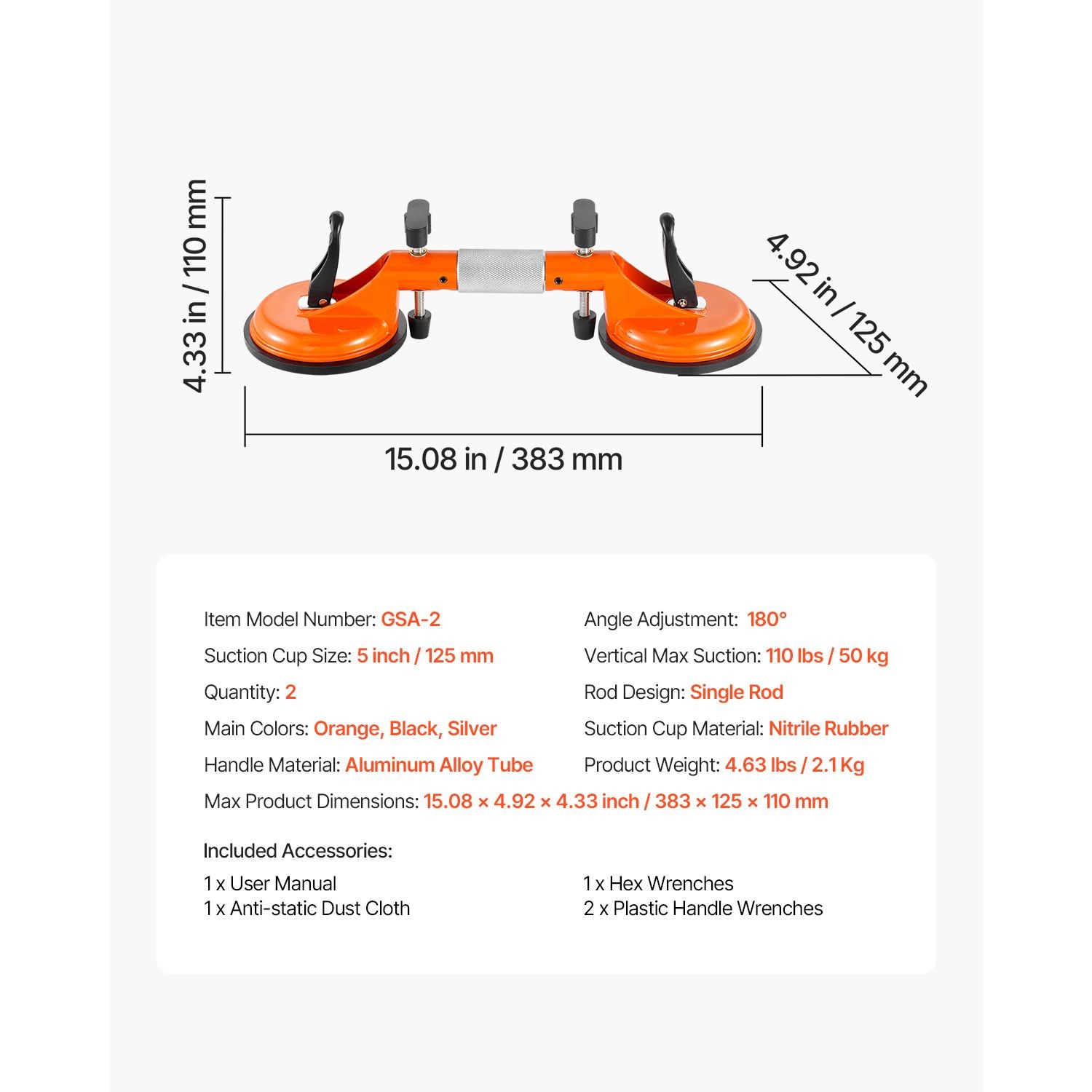 Seamless Seam Setter, 2 Packs Granite Seam Setter with 5 in Vacuum Suction Cups