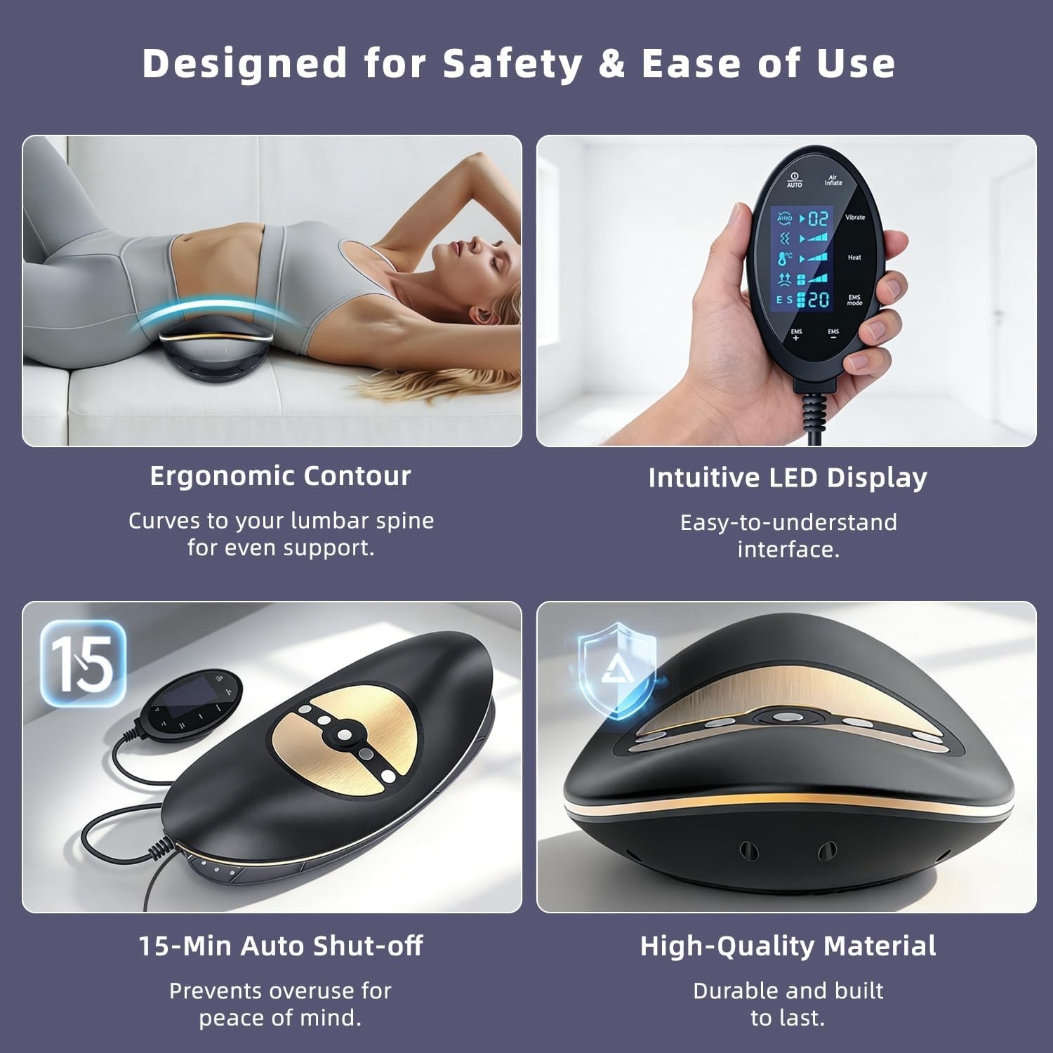 4-in-1 Electric Lumbar Traction Device – Adjustable Back Massager