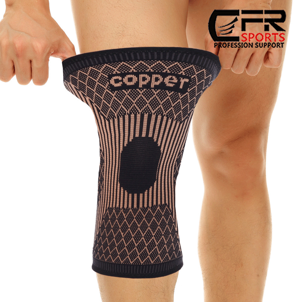 Copper Knee Support Compression Sleeve Brace Sport Patella Joint Pain Arthritis