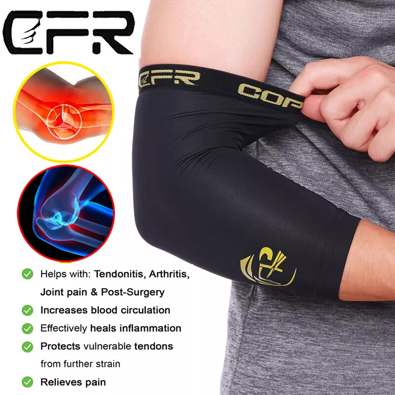 Copper Tennis Elbow Brace Support Compression Sleeves Arthritis Tendonitis Pain