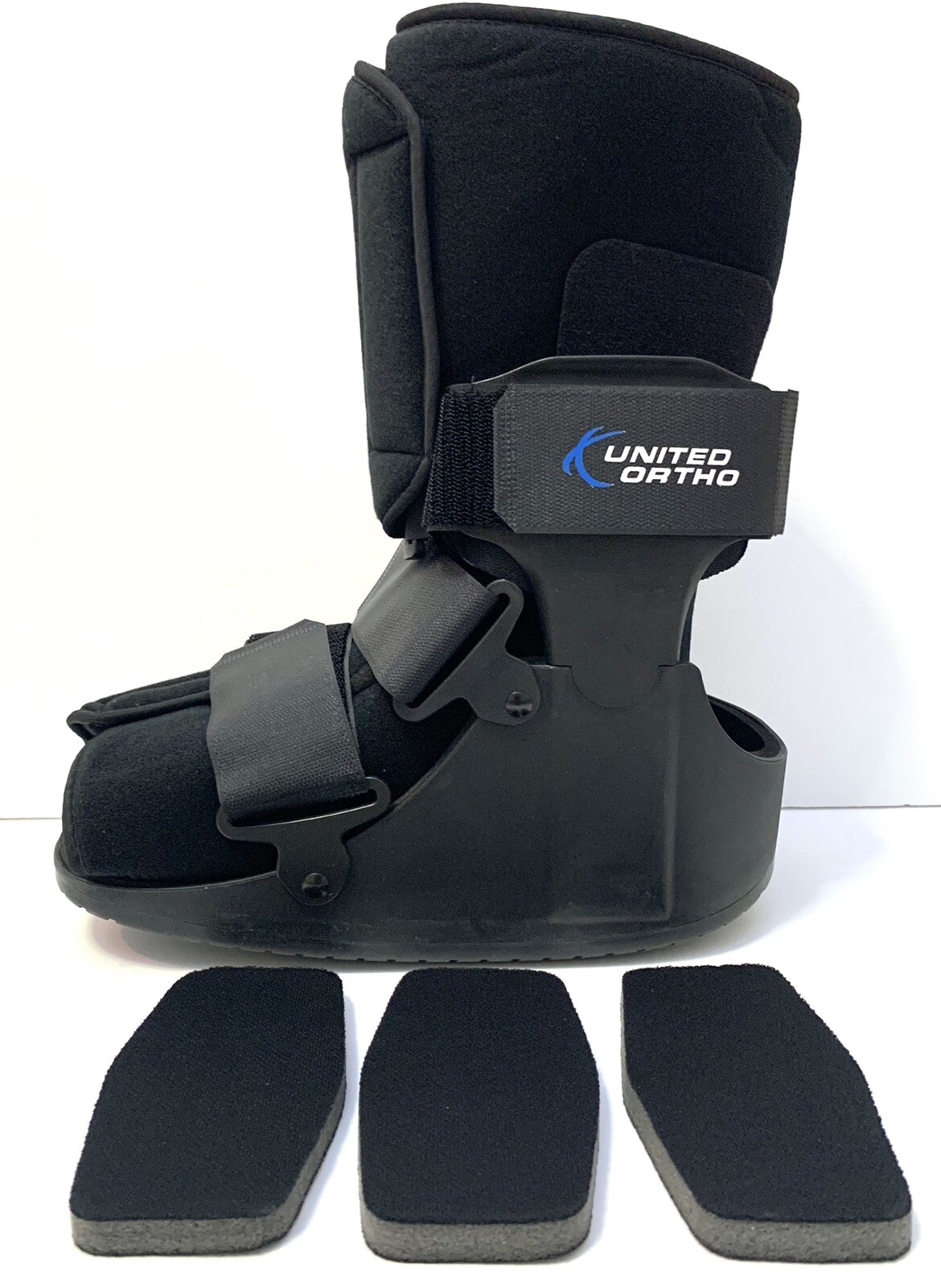 United Ortho Short Air Cam Walker Fracture Boot Medium Black Right Or Left Pads