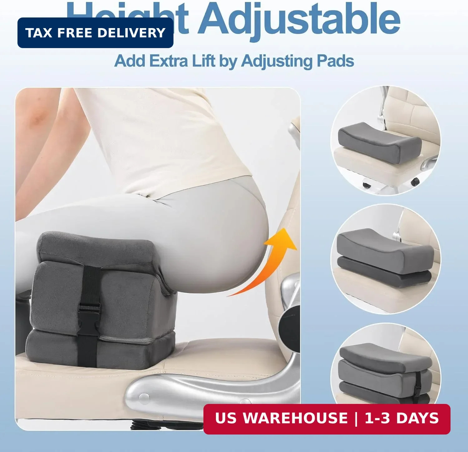 HOMBYS Height Adjustable BBL Pillow After Surgery, BBL Recovery Pillow with Lumb