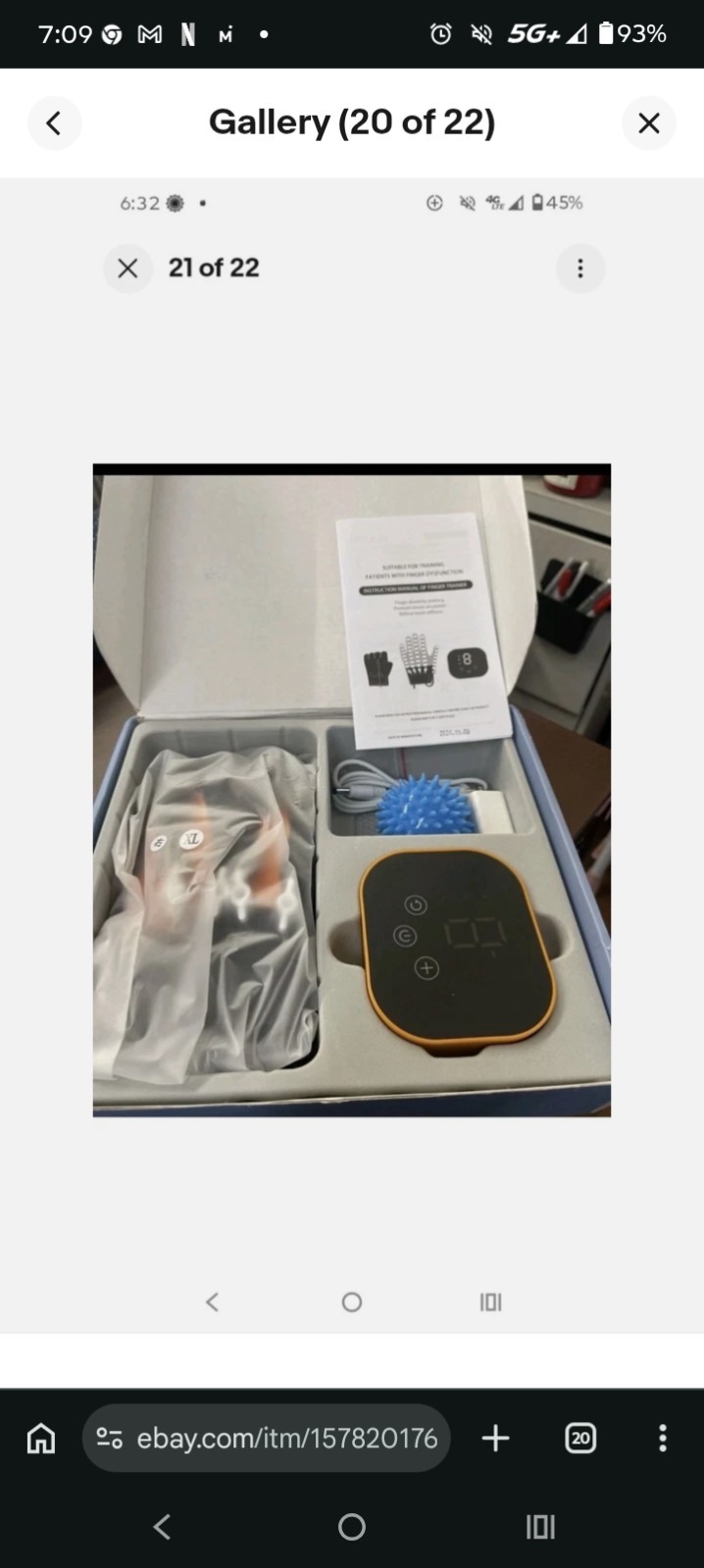 Hand Function Rehabilitation Training Device RIGHT/ LARGE / USA – NEW