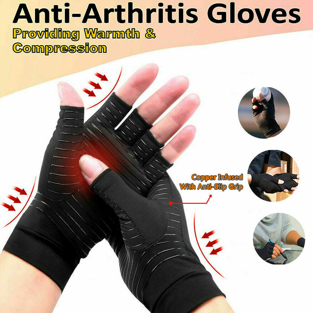2 Pair Arthritis Compression Gloves Hand Support Joint Pain Relief Carpal Tunnel