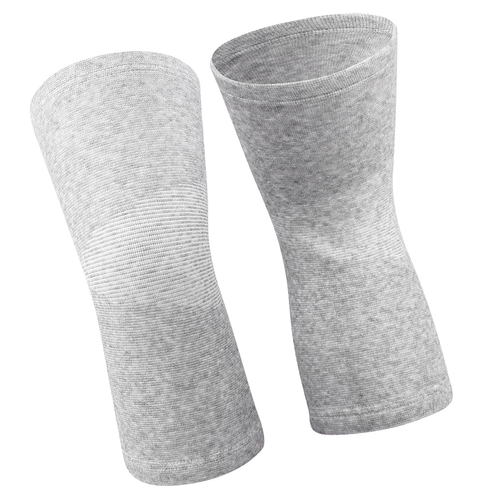 1 Pair Elastic Bamboo Knee Protector Carbon Fiber Sleeve (Gray L)