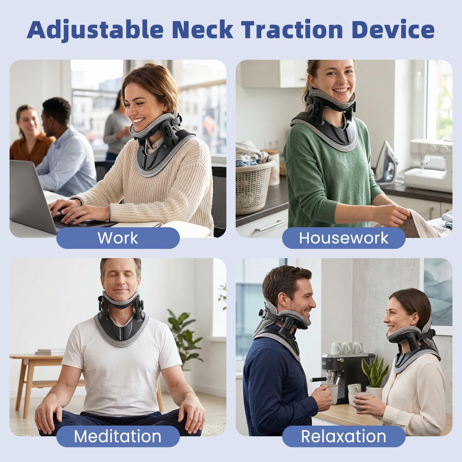 Adjustable Neck Stretcher – Cervical Traction Device for Spine Decompression & P