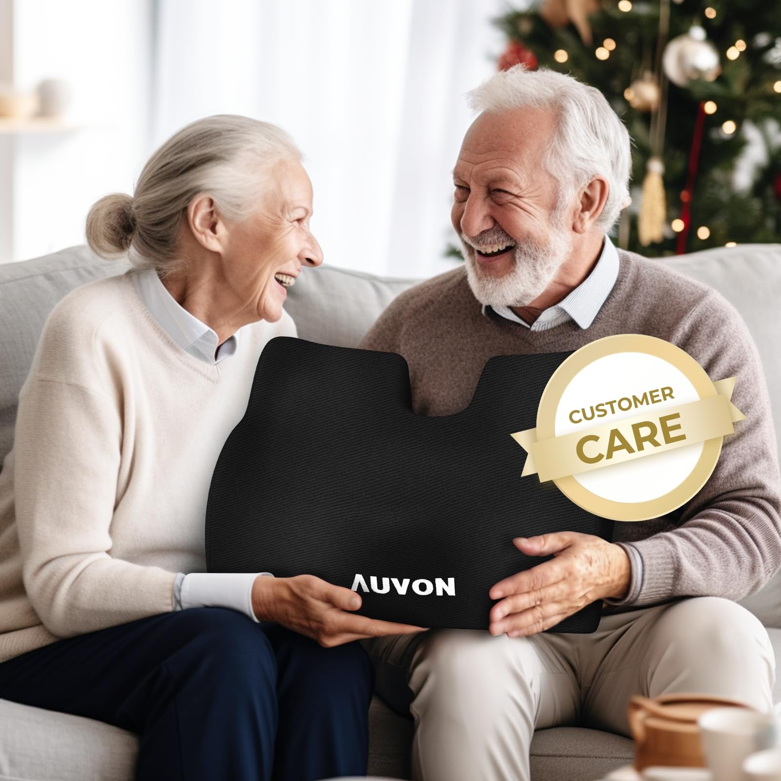 AUVON Anti-Slip Wheelchair Cushions with Front High 18 x 16 x 3 inch, Black
