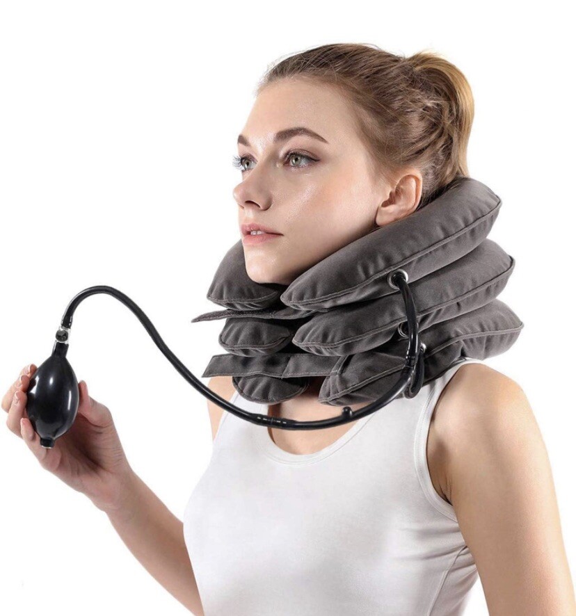 Ohuhu Neck Traction Cervical Traction Collar Device for Neck & Back Relief, Grey