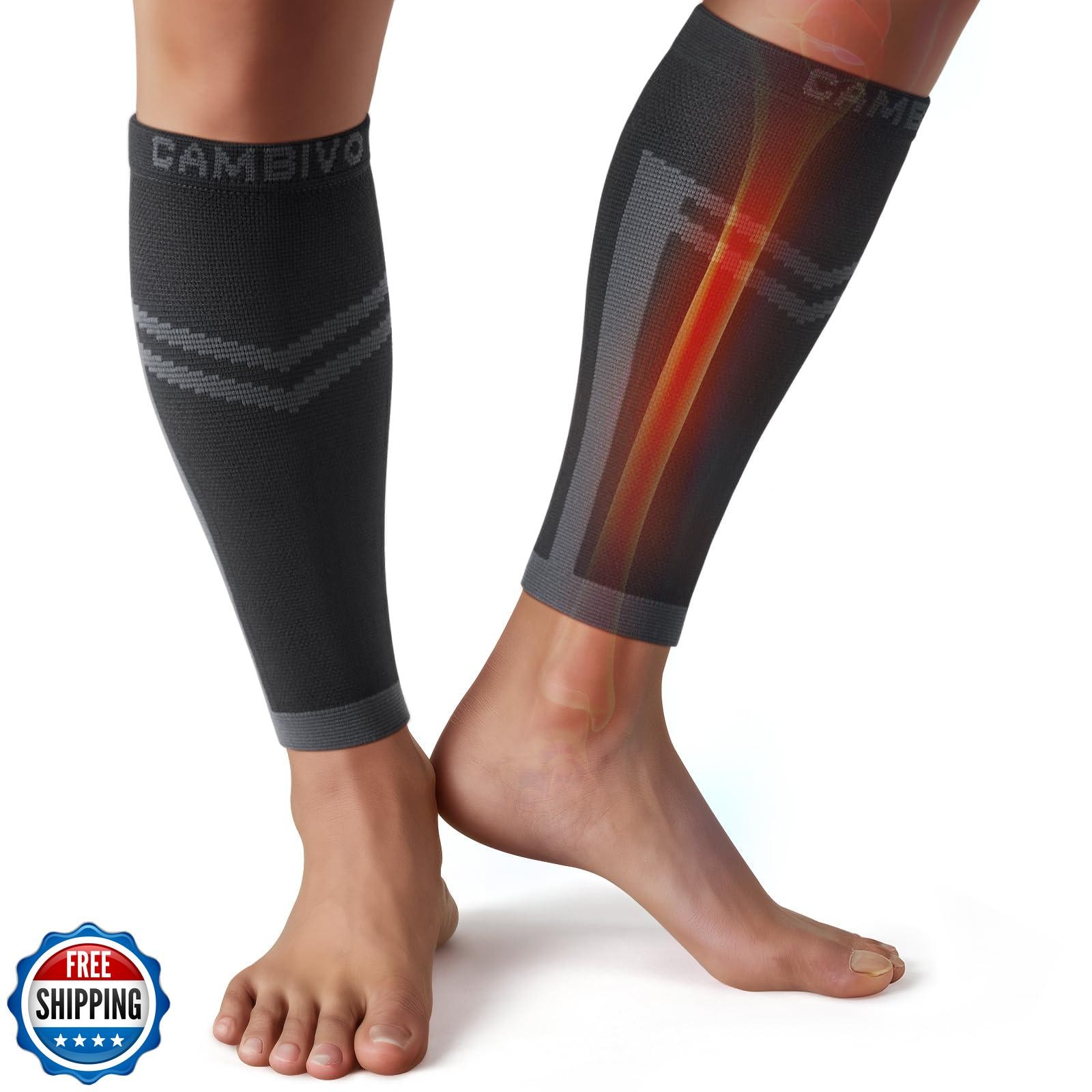 CAMBIVO Calf Compression Sleeve Men and Women- Shin Splint Brace Support for