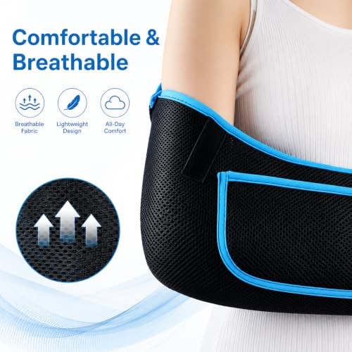 mosago Arm Sling, Lightweight Breathable Mesh Shoulder XL (Adult) Blue