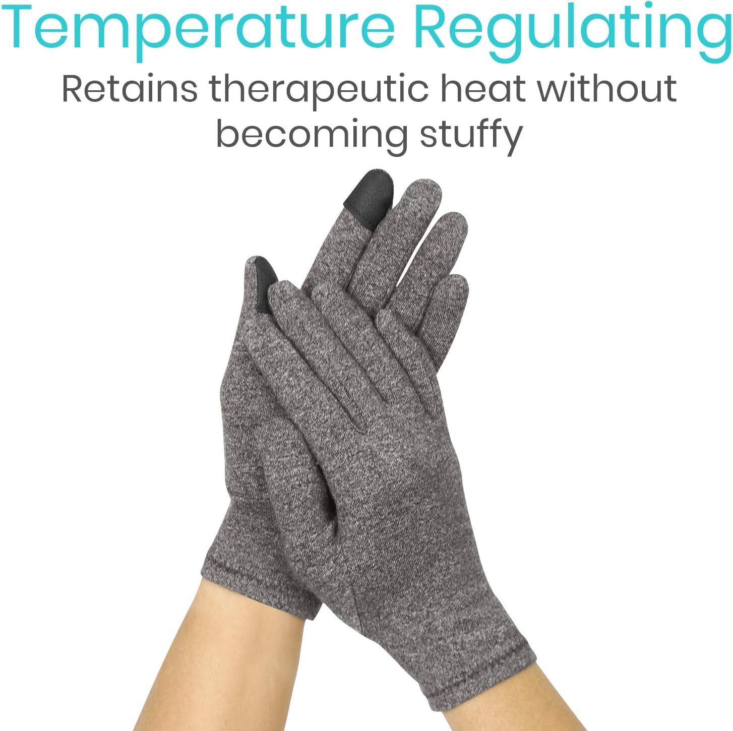 2 Pairs Full Compression Gloves with Touch Screen Finger Arthritis Hand Support
