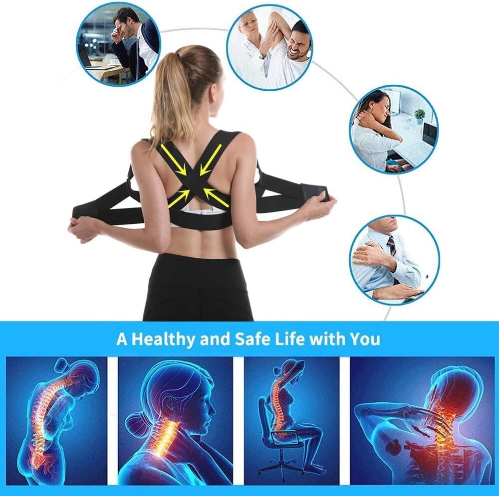 Posture Corrector for Women and Men Under Clothes, Adjustable Shoulder Straps. L