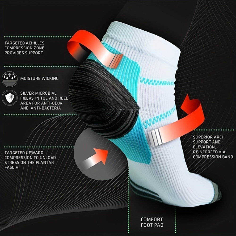 Compression Socks Ankle Support Sleeves Brace Foot Pain Relief Plantar Fasciitis