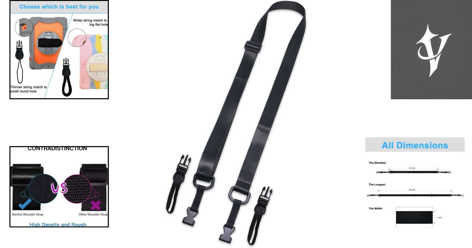 Comfortable Black Shoulder Strap with Removable Design for Ultimate Flexibility