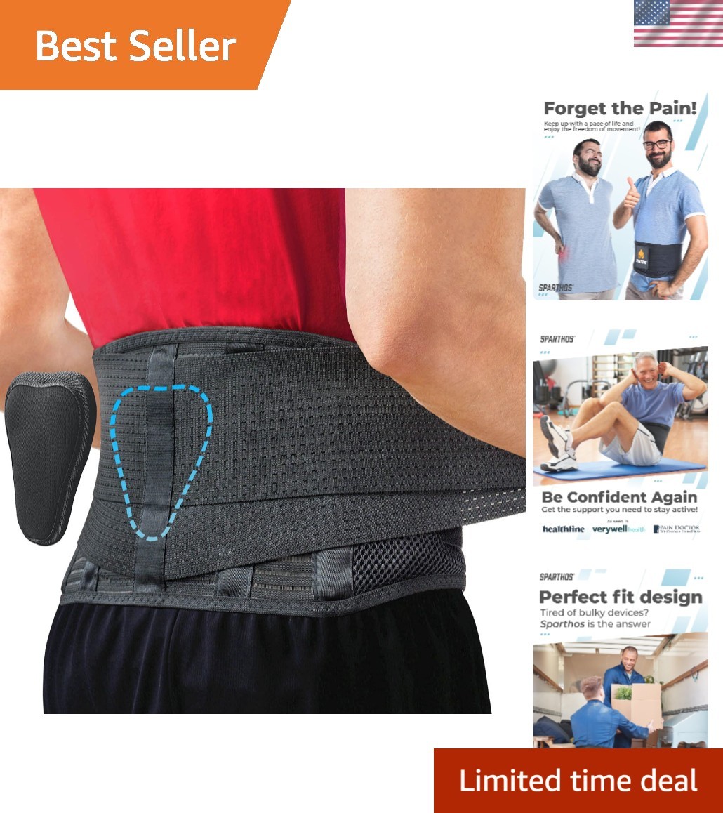 Back Brace Lumbar Support Black Large