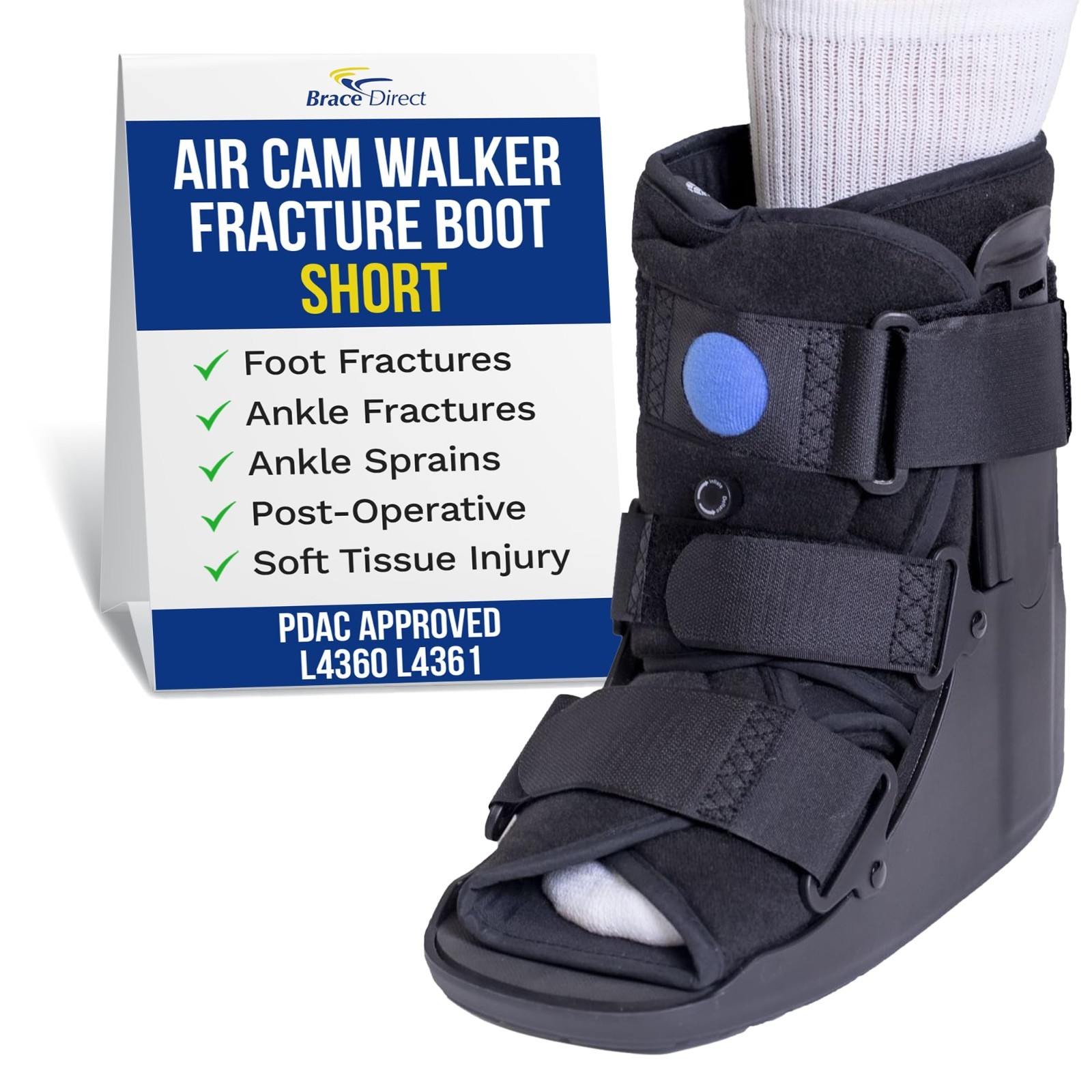 Short Air Cam Walker Fracture Boot – Orthopedic Walking Boot for Foot & Ankle In
