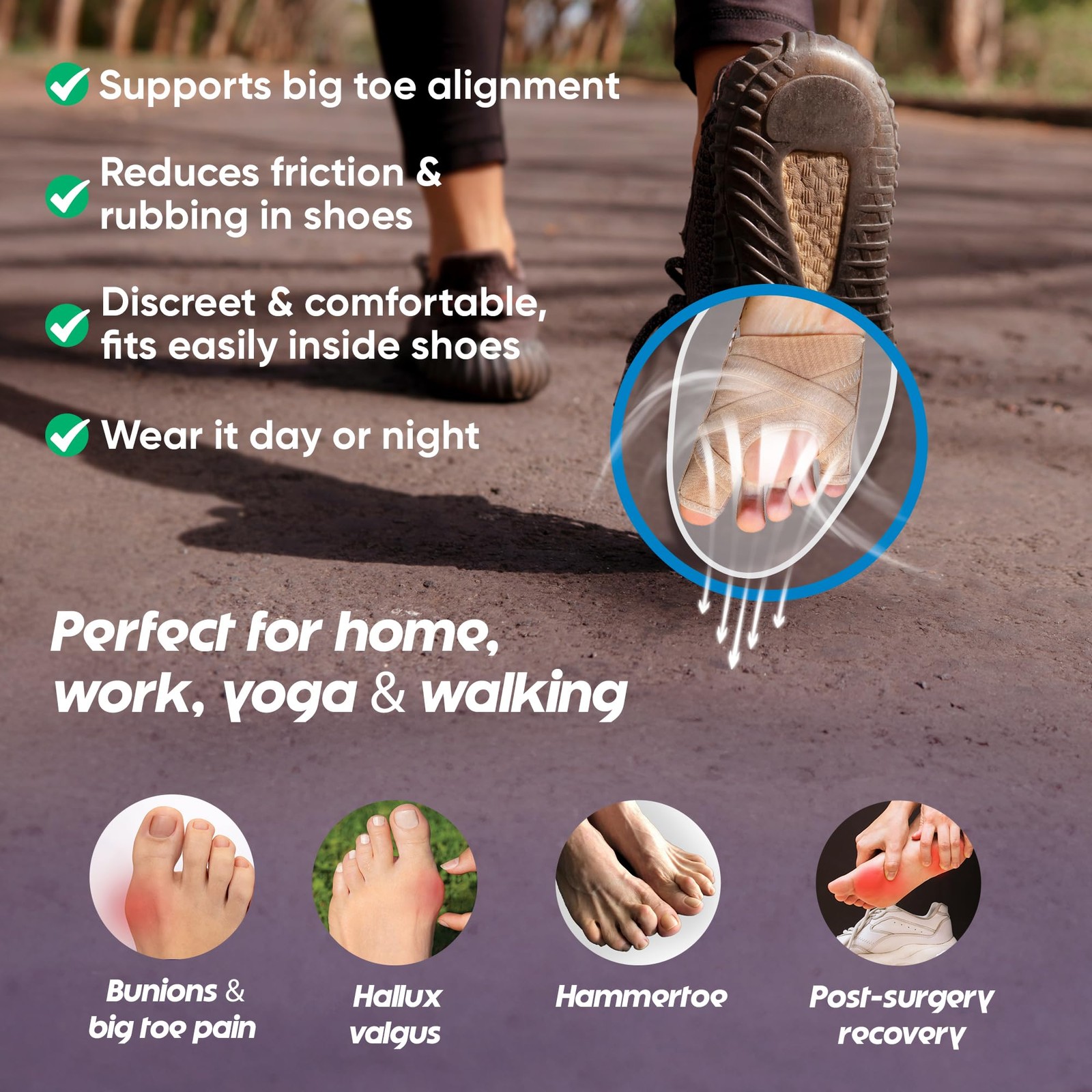 Hyggear Bunion Corrector Women And Men, Breathable Big Toe Straightener