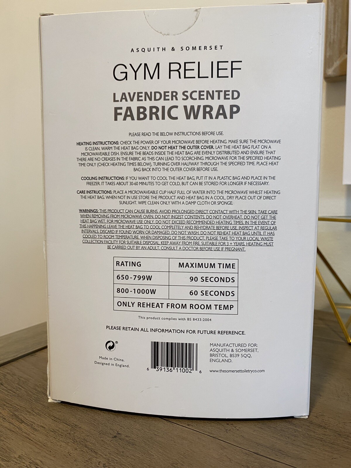 Asquith & Somerset Gym Relief Fabric Wrap, Lavender Scented, Cool or heat