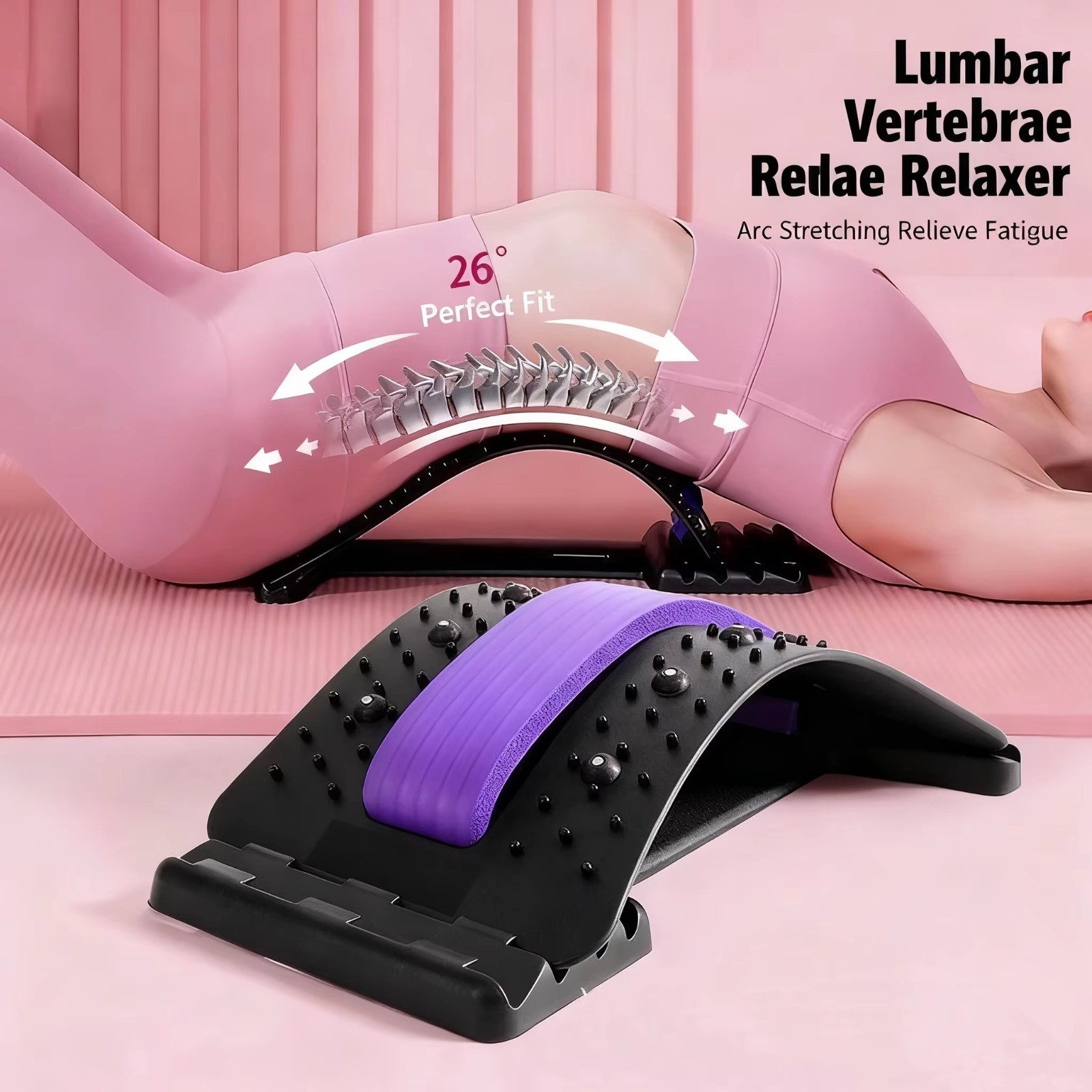 Back Stretching Support Arch Adjustable Lumbar Relaxation Fitness Device