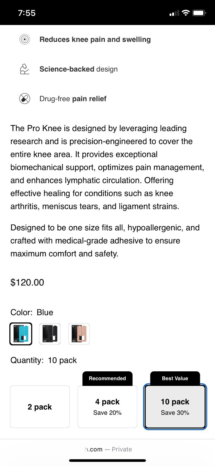 Spidertech Precut KT Tape Knee Brace