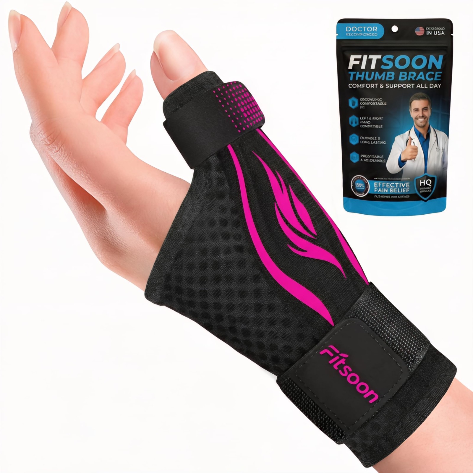 Thumb Wrist Brace Splint for Arthritis Sprains Pain Relief Day Night